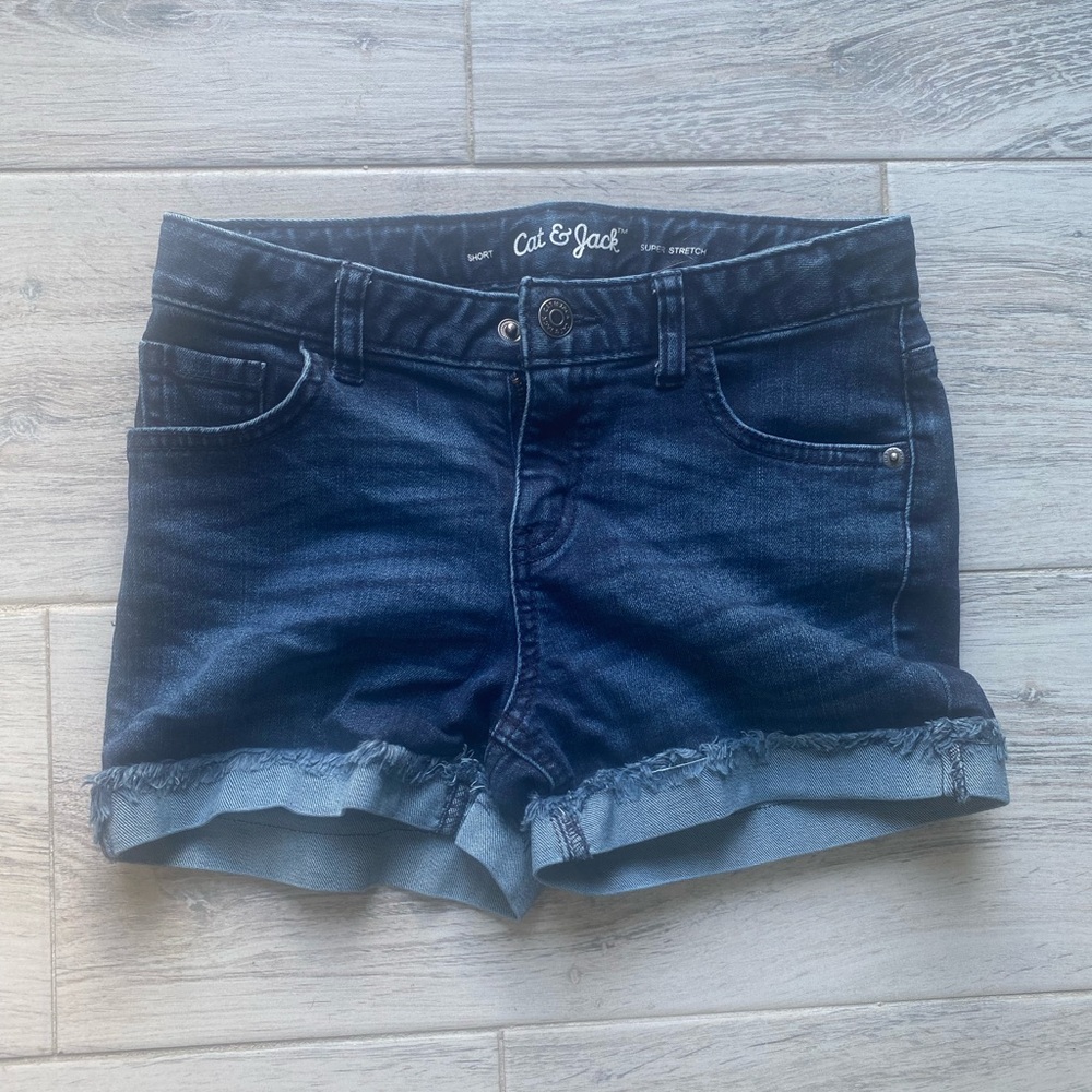 Girls 10/12 Cat & Jack Dark Blue Denim Shorts